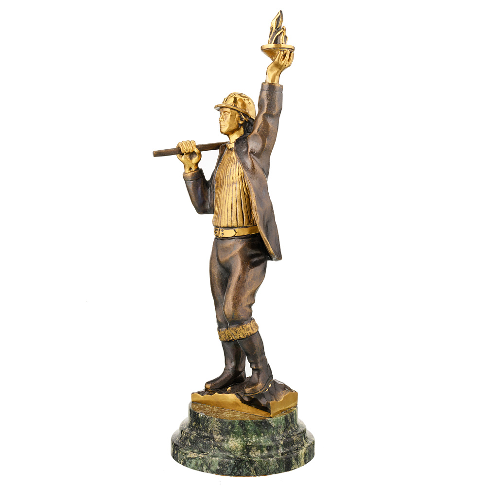 Статуэтка из бронзы и камня «Покоритель Самотлора» - интернет магазин Русь Велика я фото 1