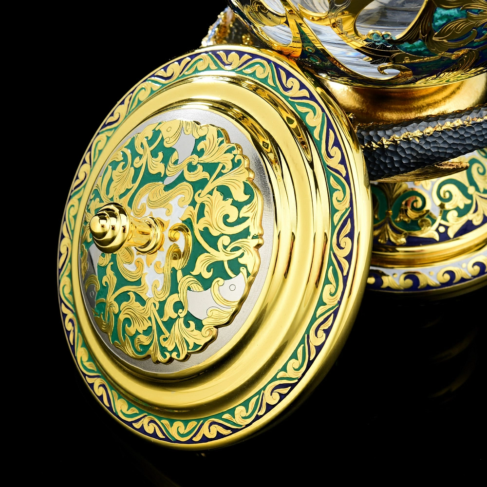 Питейный набор с икорницей «Подводный мир. Посейдон». Златоуст - интернет магазин Русь Велика я фото 4