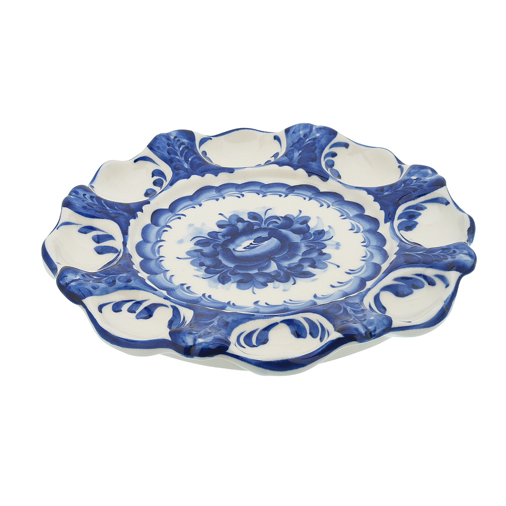 Пасхальница на 8 яиц. Гжель - интернет магазин Русь Велика я 