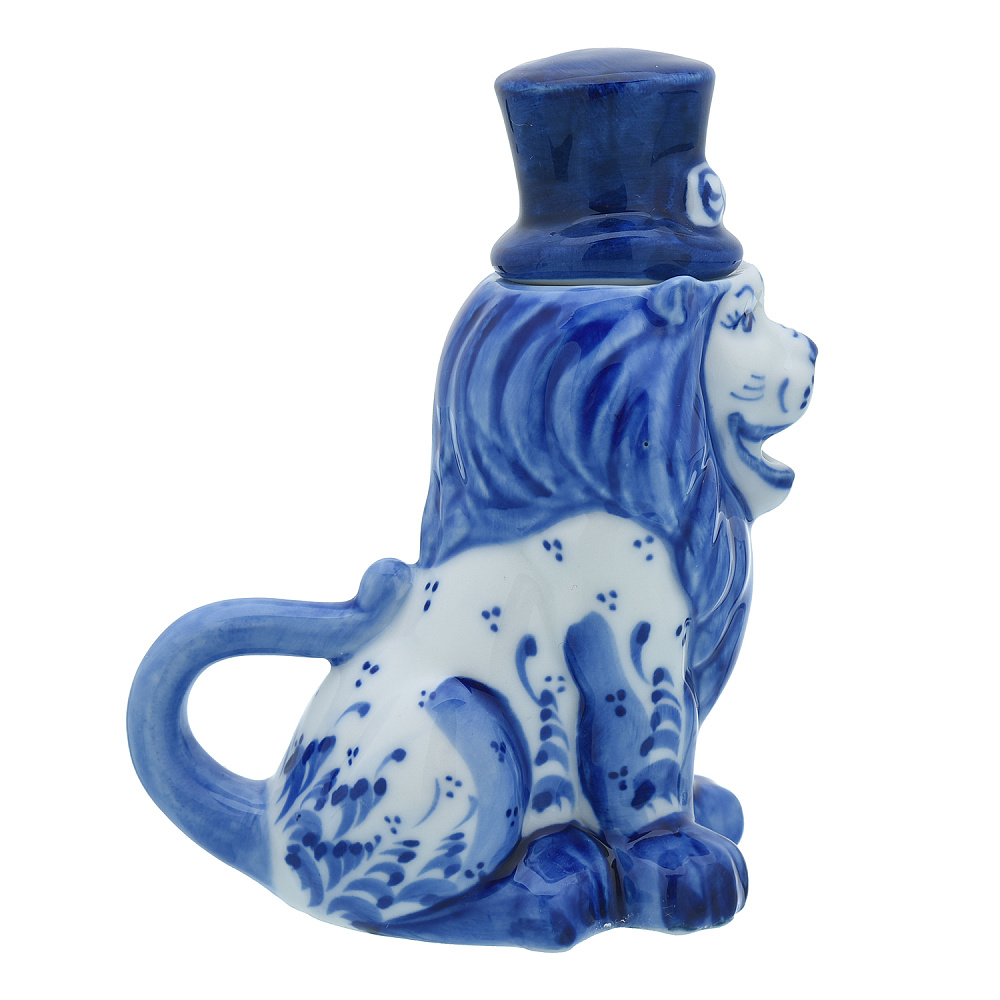 Чайник коллекционный «Лев». Гжель - интернет магазин Русь Велика я фото 3