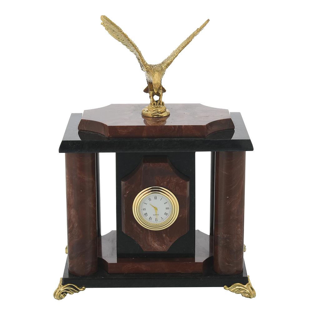 Часы настольные из камня «Орел» - интернет магазин Русь Велика я 