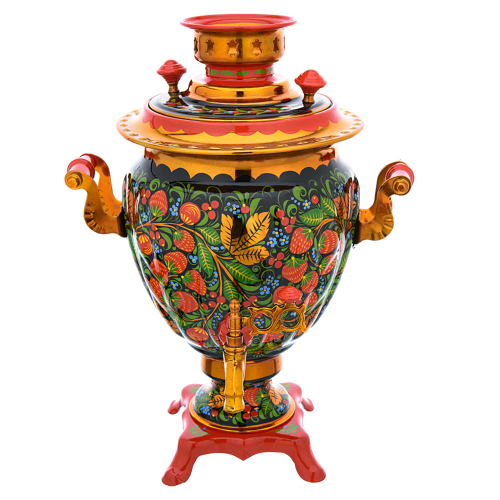 Самовар электрический 3 л «Клубника». Хохлома - интернет магазин Русь Велика я фото 3