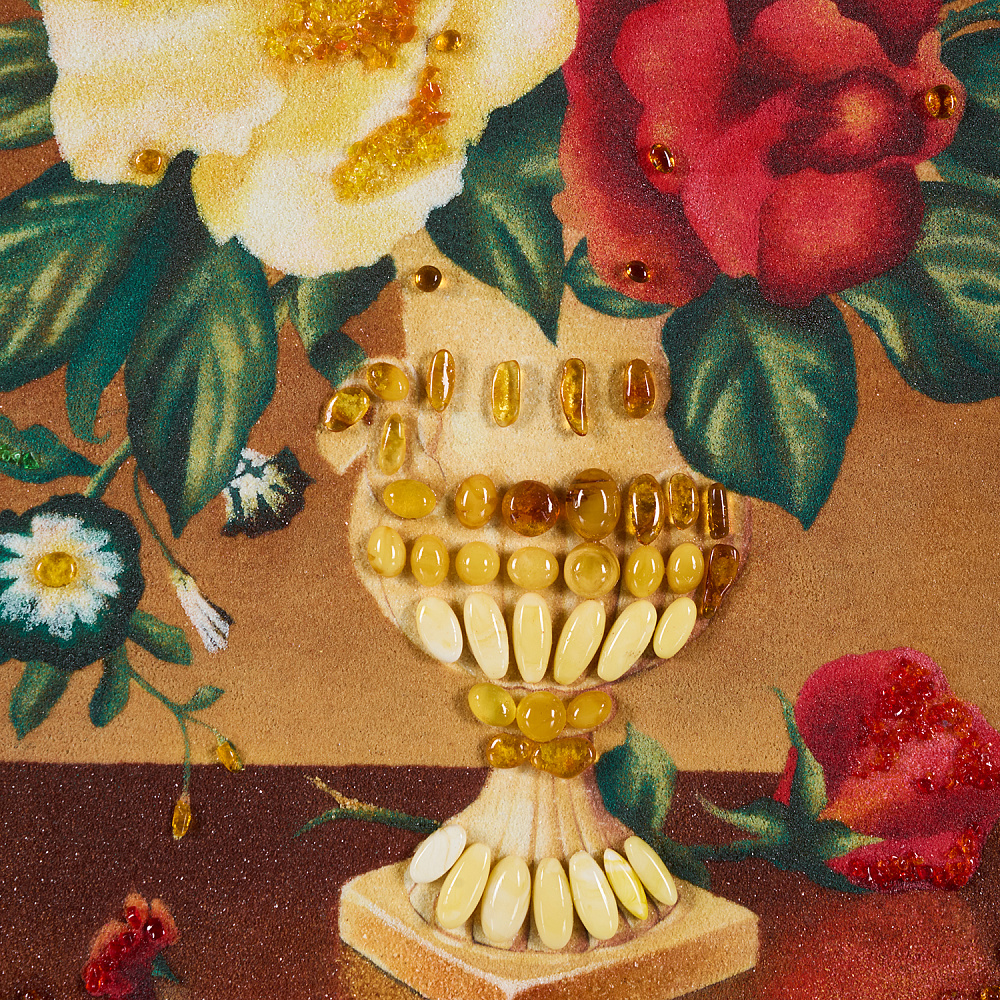 Картина янтарная «Букет пионов» 60х40 см - интернет магазин Русь Велика я фото 1