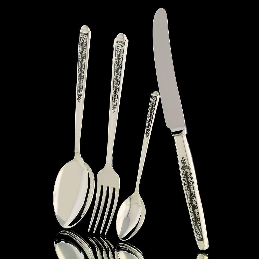 Столовый набор на 6 персон №4. Серебро 925* - интернет магазин Русь Велика я 