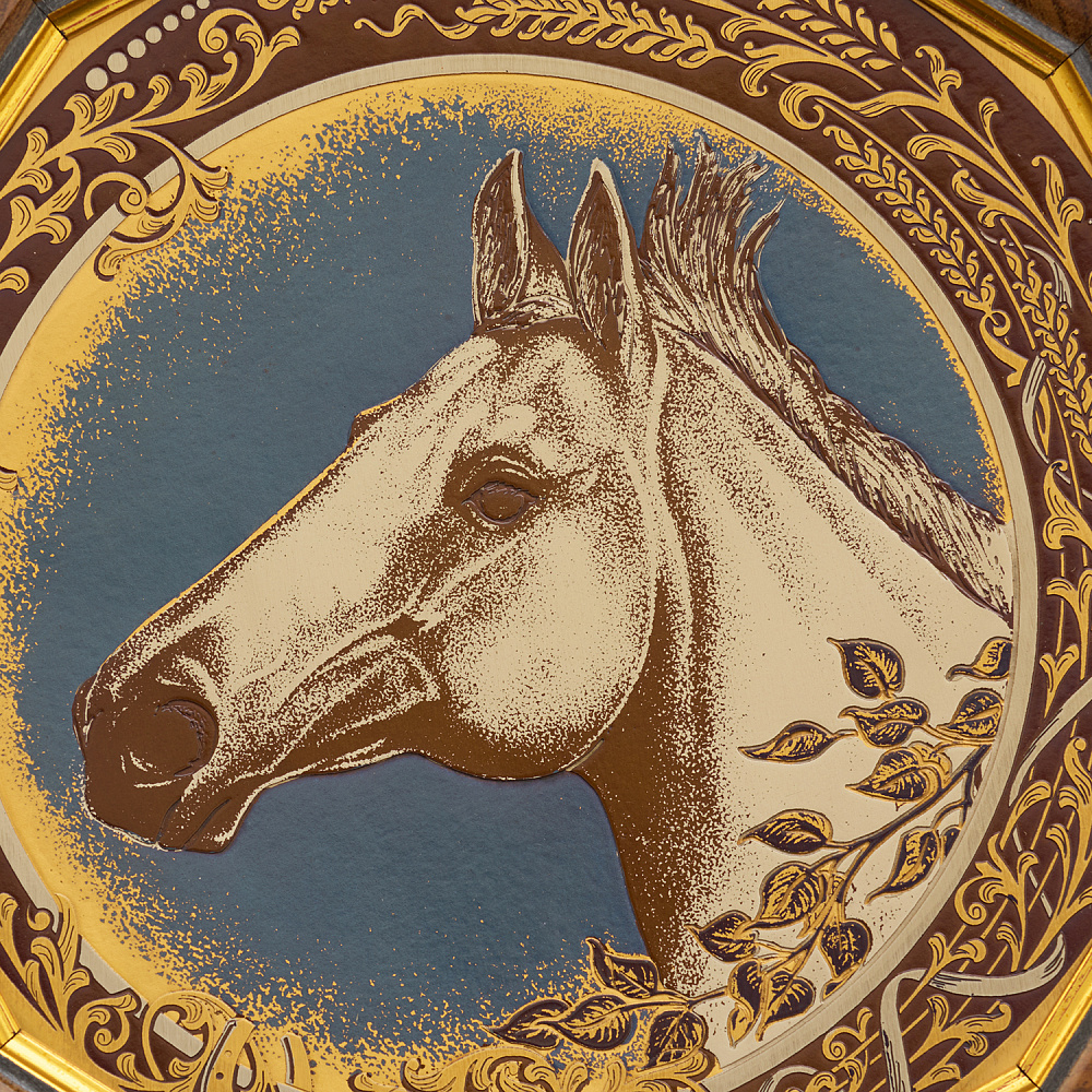 Символ 2026 года. Панно «Белая лошадь». Златоуст 28х28 см - интернет магазин Русь Велика я фото 1