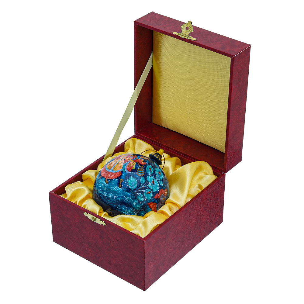 Елочный шар с росписью «Зимушка» - интернет магазин Русь Велика я фото 1