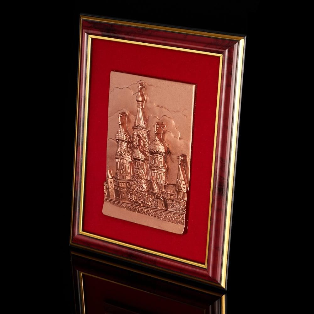 Панно «Храм Василия Блаженного». Медная пластина 17 х 21 см - интернет магазин Русь Велика я фото 1