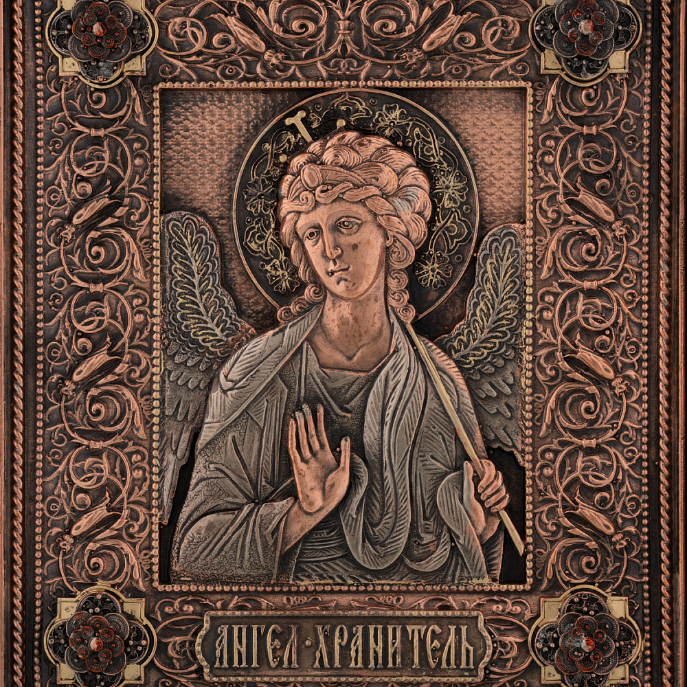 Панно «Ангел-Хранитель». Гальванопластика 25,5х28,5 см - интернет магазин Русь Велика я фото 1