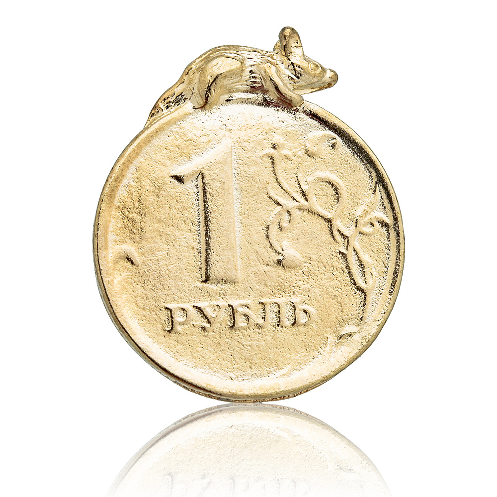 Денежный талисман «Мышь на монете» - интернет магазин Русь Велика я 