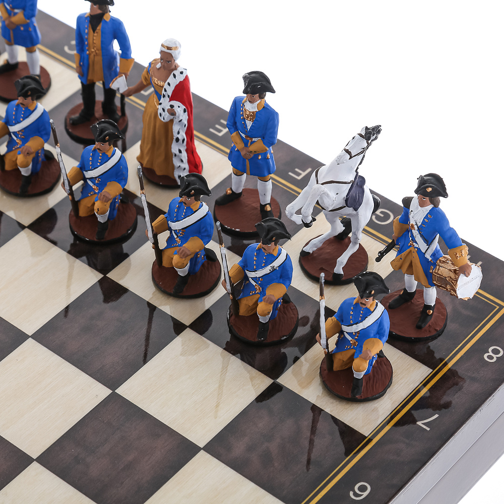 Шахматный ларец с оловянными фигурами «Полтава» 37х37 см - интернет магазин Русь Велика я фото 2