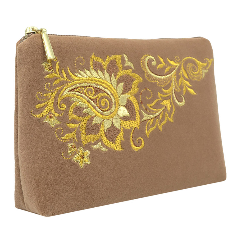 Косметичка «Райский сад». Бежевая с вышивкой - интернет магазин Русь Велика я 