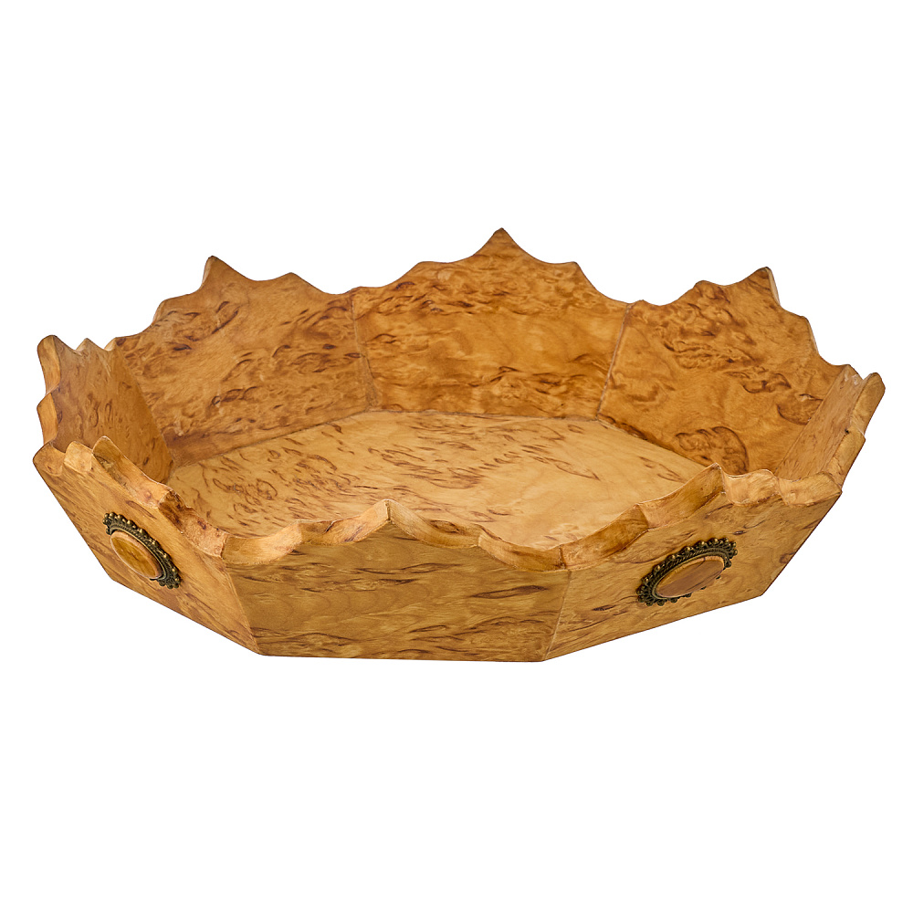 Поднос восьмигранный из карельской березы - интернет магазин Русь Велика я фото 1