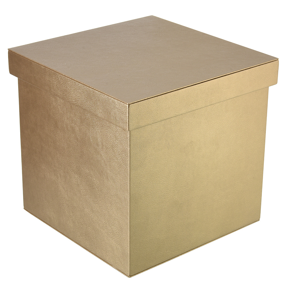Подарочная упаковка из экокожи бронзово-перламутровая 24х24х24 см - интернет магазин Русь Велика я 