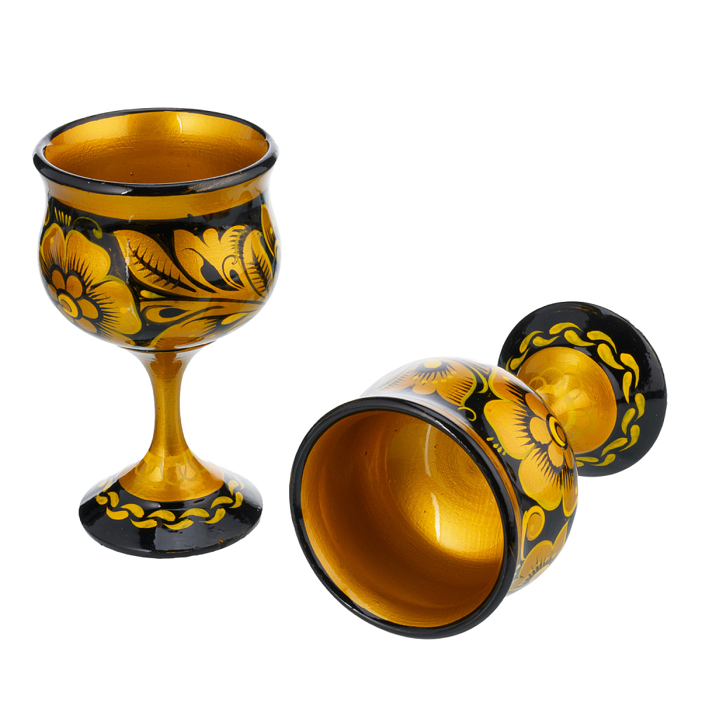 Питейный набор на 6 персон с росписью «Мельница». Хохлома - интернет магазин Русь Велика я фото 3