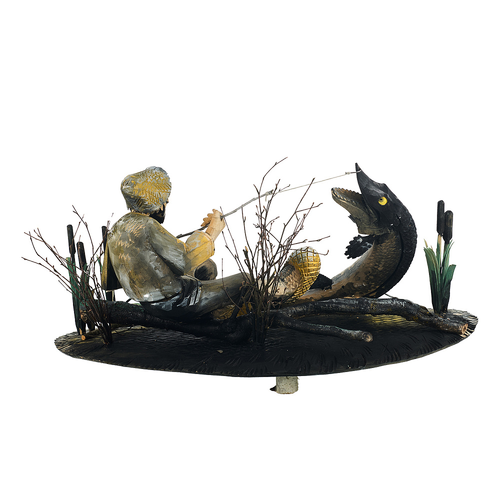 Резьба по дереву. Скульптура «Рыбак» - интернет магазин Русь Велика я фото 5