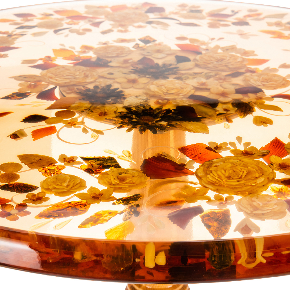 Стол с инкрустацией из янтаря «Бесконечность» - интернет магазин Русь Велика я фото 8