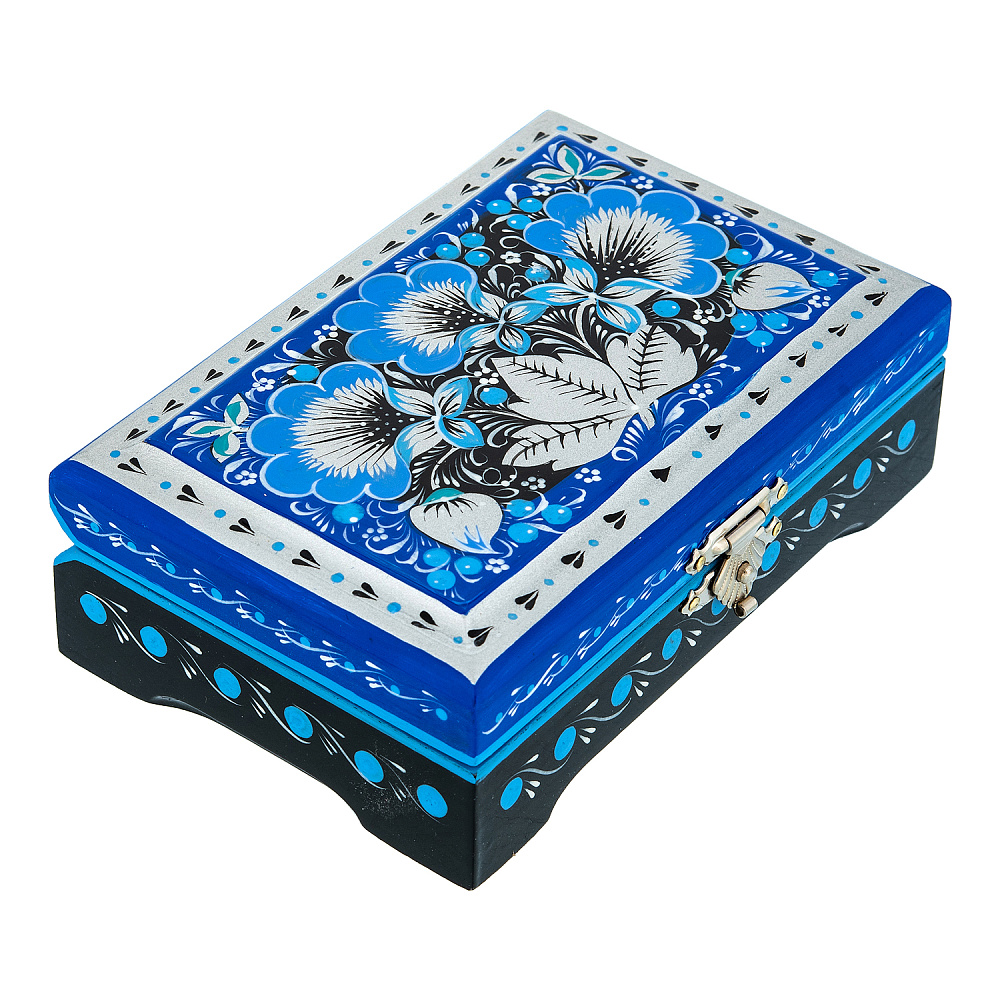 Деревянная шкатулка «Цветы». Хохлома - интернет магазин Русь Велика я фото 1