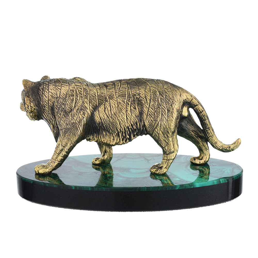 Бронзовая скульптура на малахитовой подставке «Тигр» - интернет магазин Русь Велика я фото 2