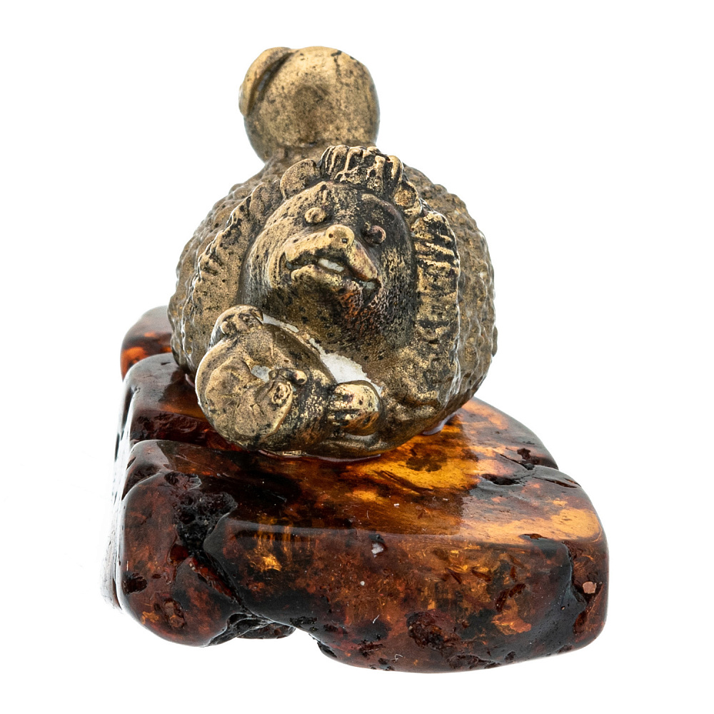 Статуэтка с янтарем «Еж с яблоком» - интернет магазин Русь Велика я фото 1