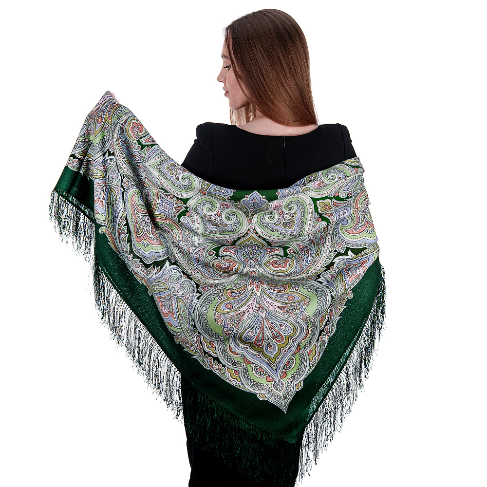 Платок ПавлоПосадский шерстяной «Предчувствие весны» 125х125 см - интернет магазин Русь Велика я фото 7