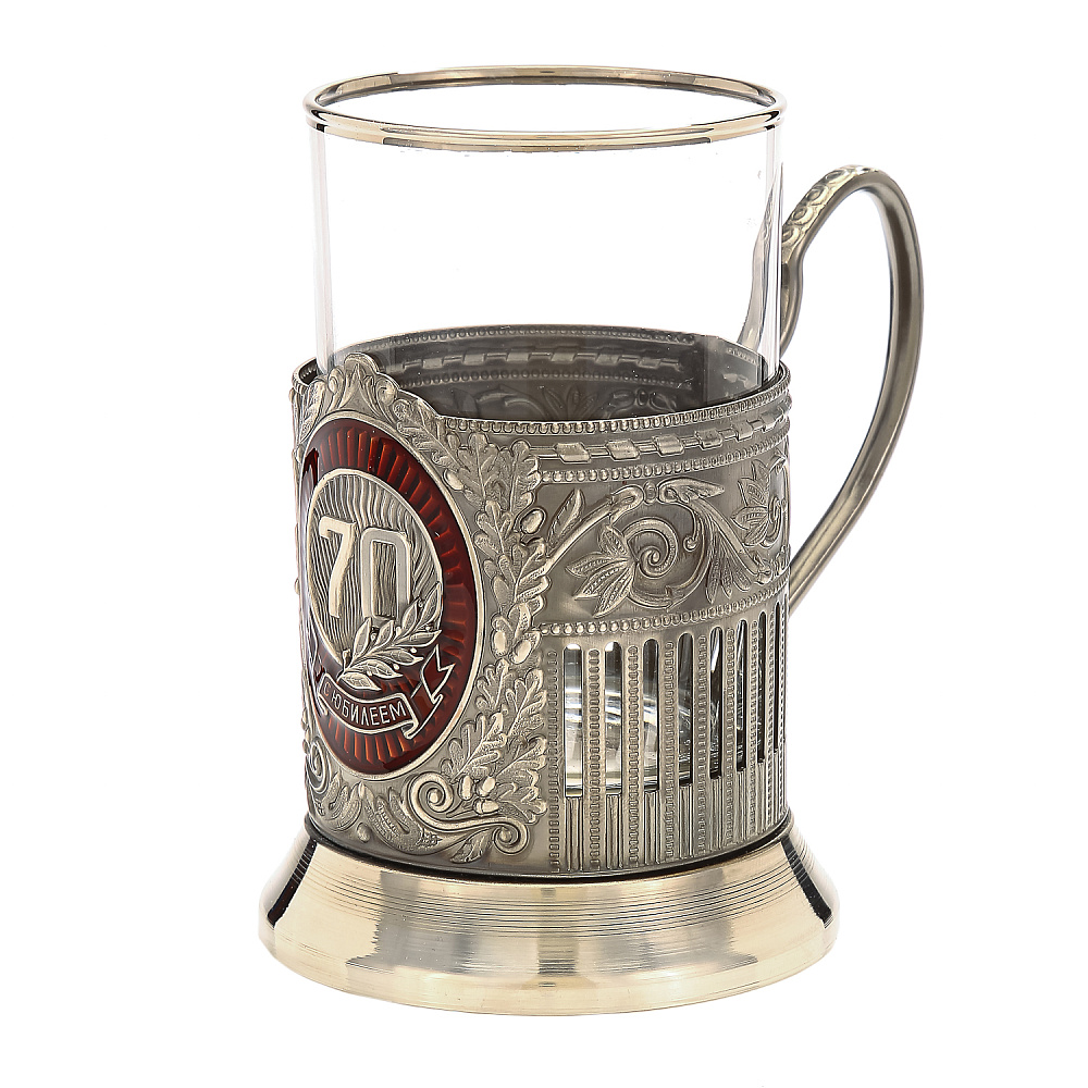 Подстаканник никелированный «Юбилейный. 70 лет» - интернет магазин Русь Велика я фото 2