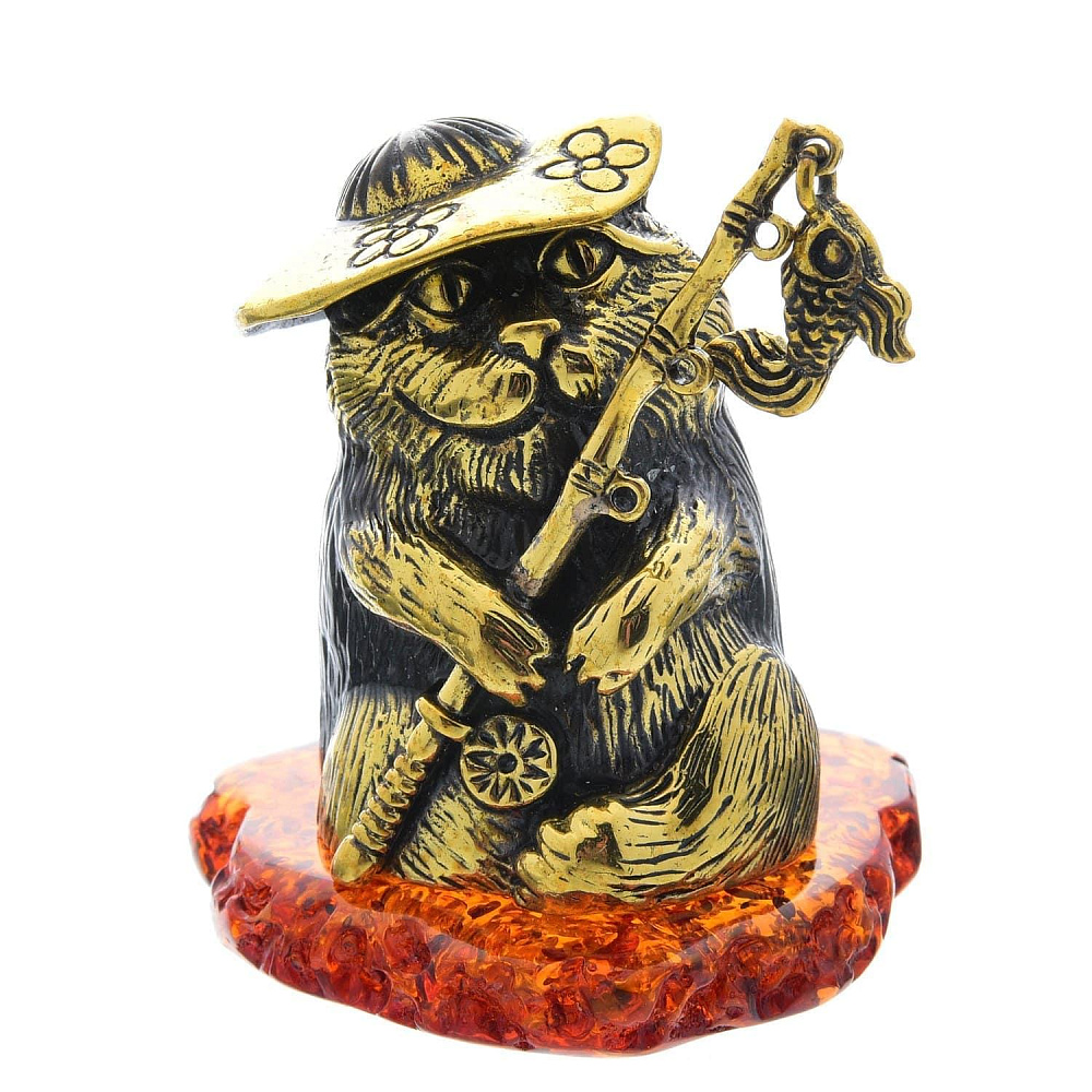 Сувенир Кот Рыбак  Сувенир (коньячный) - интернет магазин Русь Велика я 