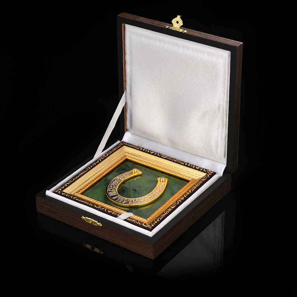 Панно «Подкова на счастье». Златоуст 15х15 см - интернет магазин Русь Велика я фото 1