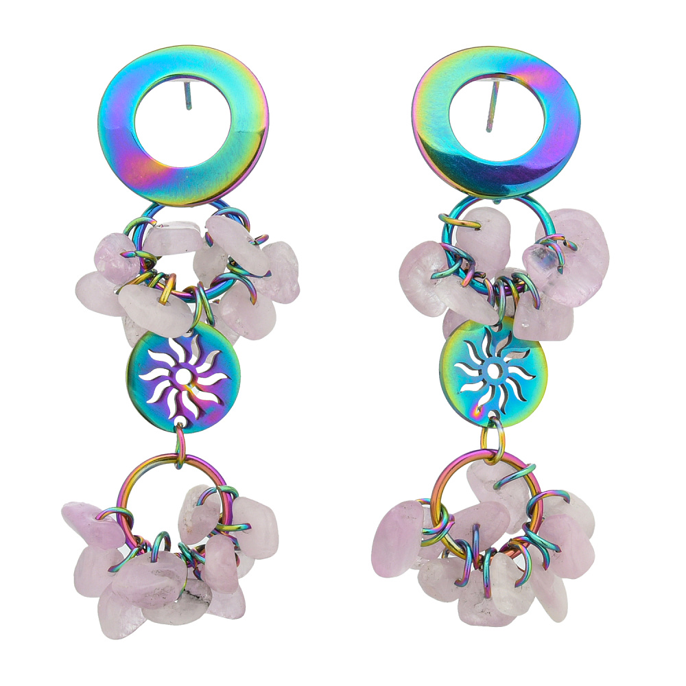 Серьги «Равновесие». Кунцит - интернет магазин Русь Велика я 