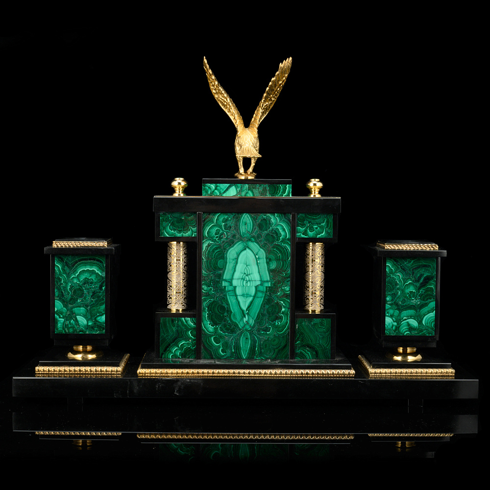 Настольный письменный набор из малахита «Орел». Златоуст - интернет магазин Русь Велика я фото 2