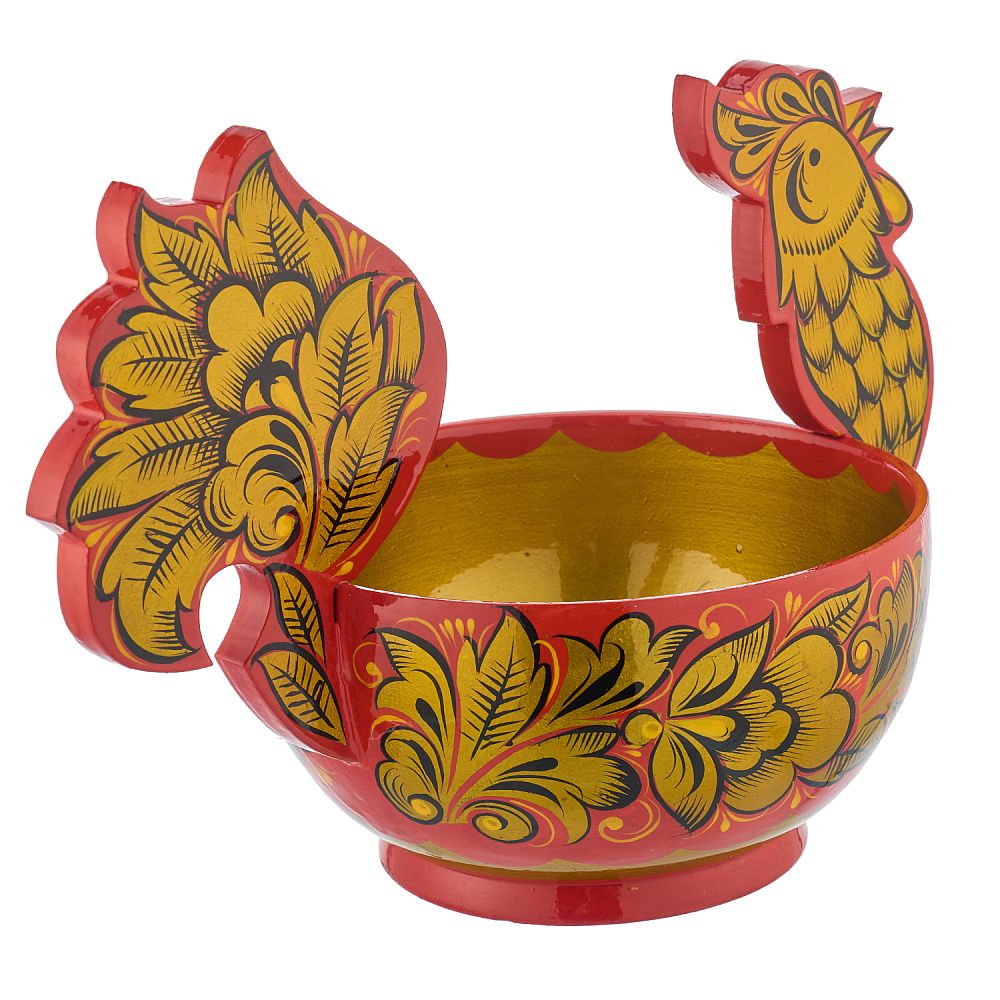 Конфетница «Петух». Хохлома - интернет магазин Русь Велика я фото 2