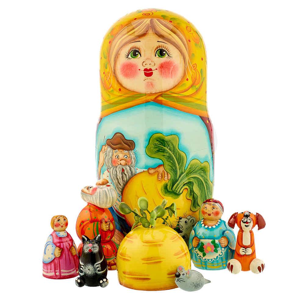 Матрешка «Репка» 8 мест - интернет магазин Русь Велика я 