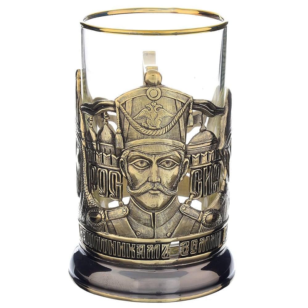 Подстаканник латунный «Защитникам отечества» - интернет магазин Русь Велика я 