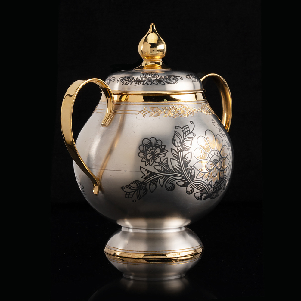 Сахарница «Астра» из серебра 925* - интернет магазин Русь Велика я фото 1