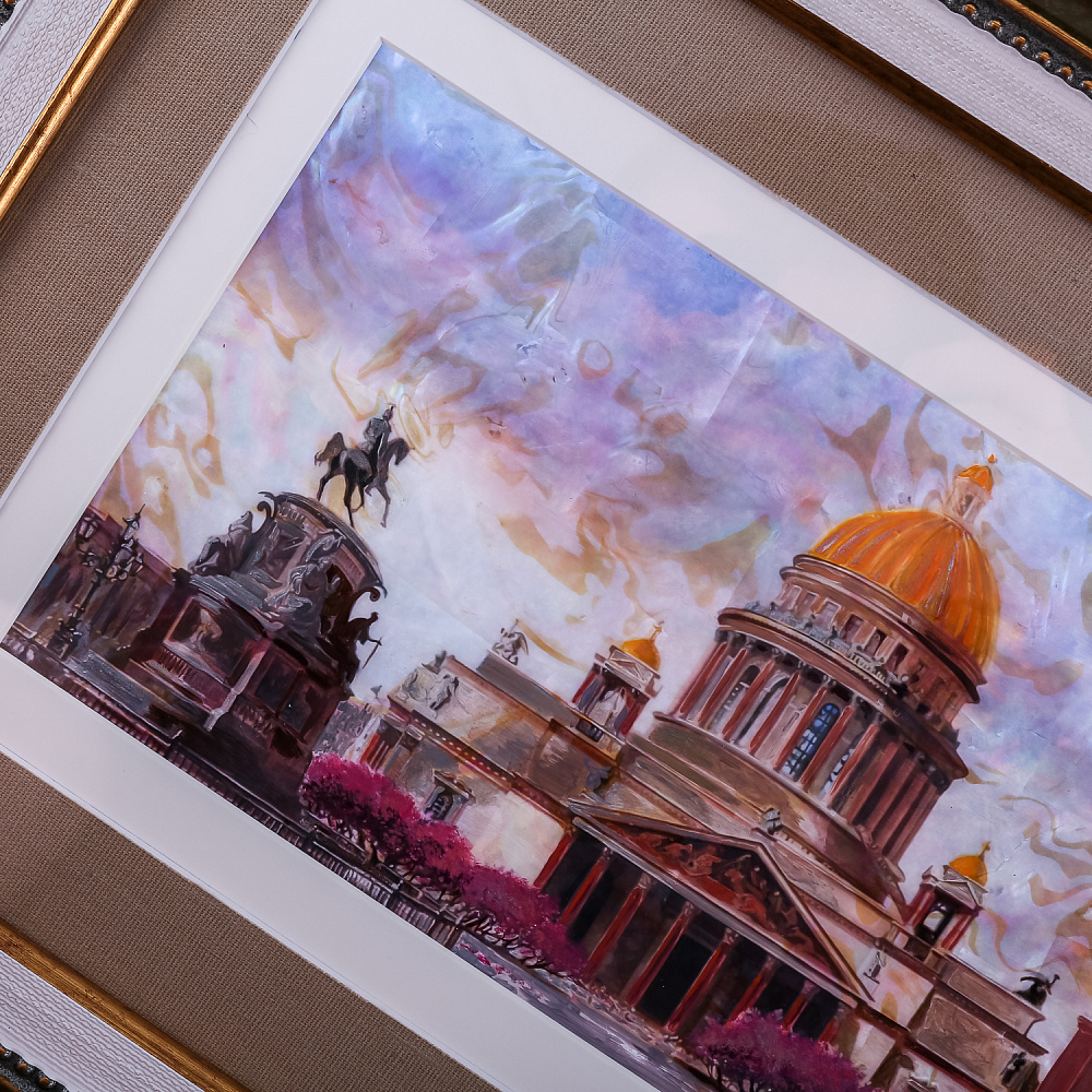 Картина на перламутре «Санкт-Петербург. Исаакиевский собор» 42х32 см - интернет магазин Русь Велика я фото 3