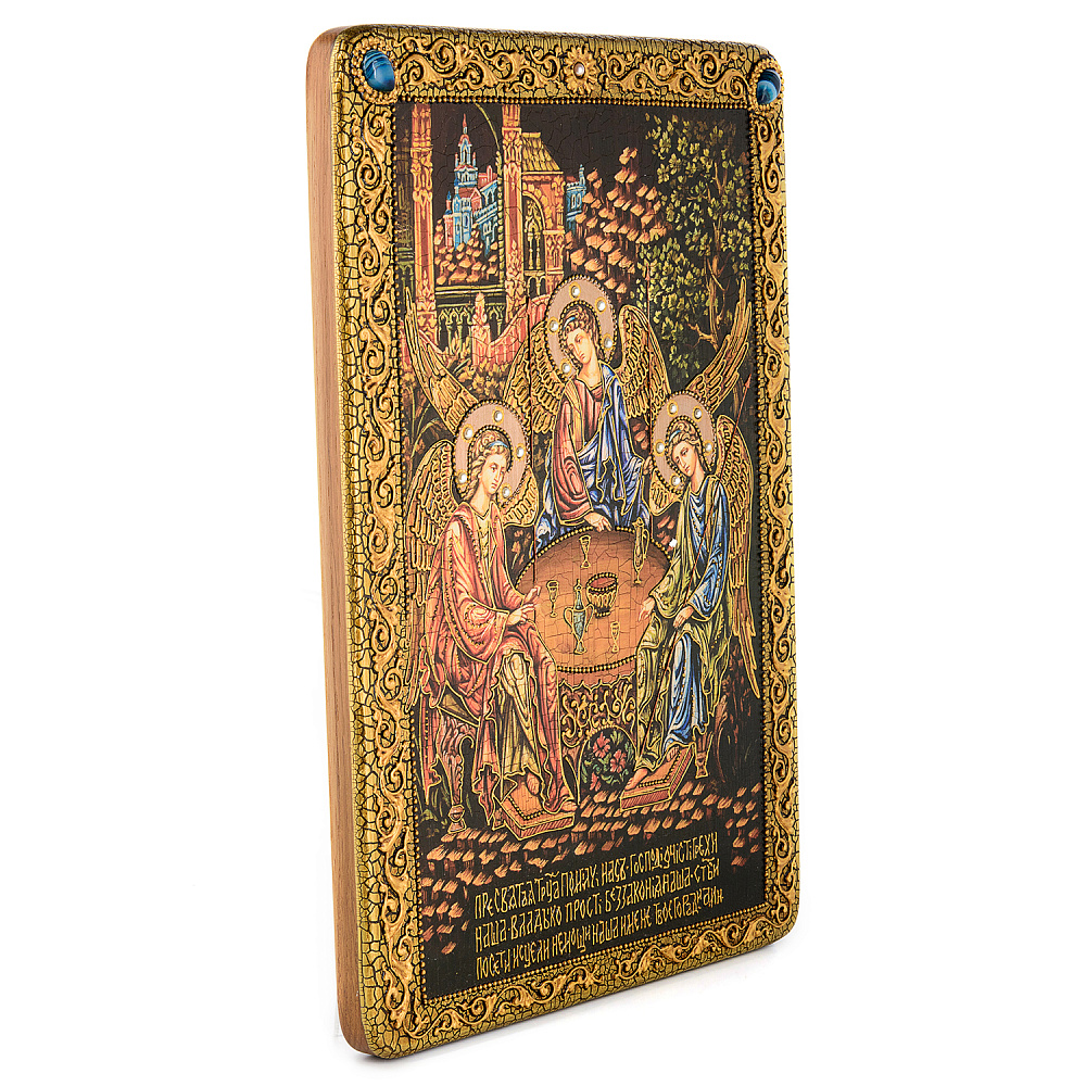 Икона из мореного дуба «Троица» 42х29 см - интернет магазин Русь Велика я фото 2