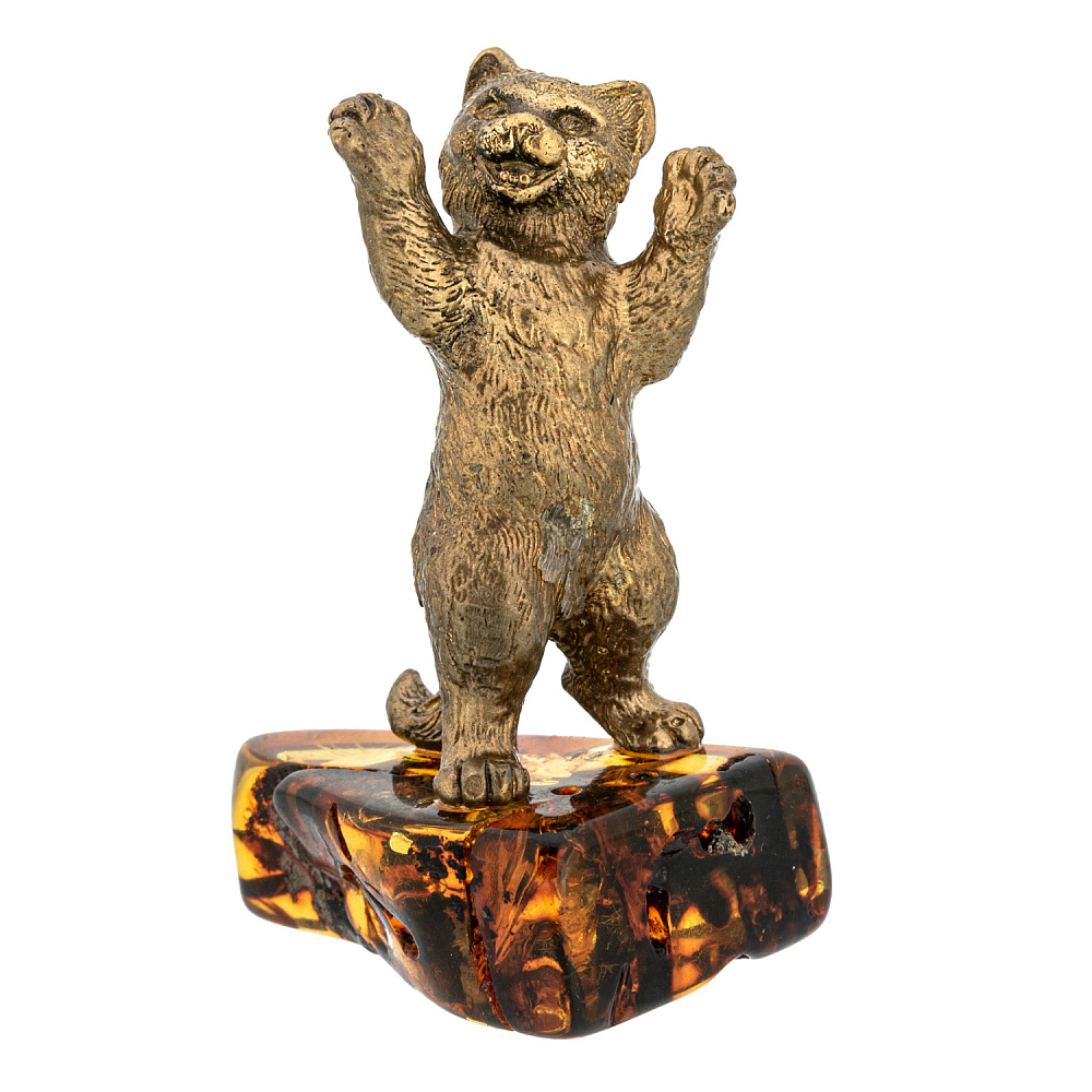 Статуэтка с янтарем «Кот» - интернет магазин Русь Велика я 