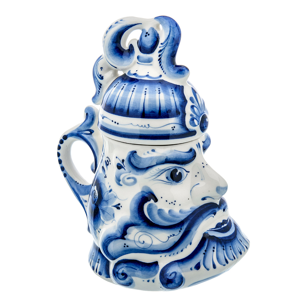 Кружка для пива 1 л «Богатырь». Гжель - интернет магазин Русь Велика я фото 3