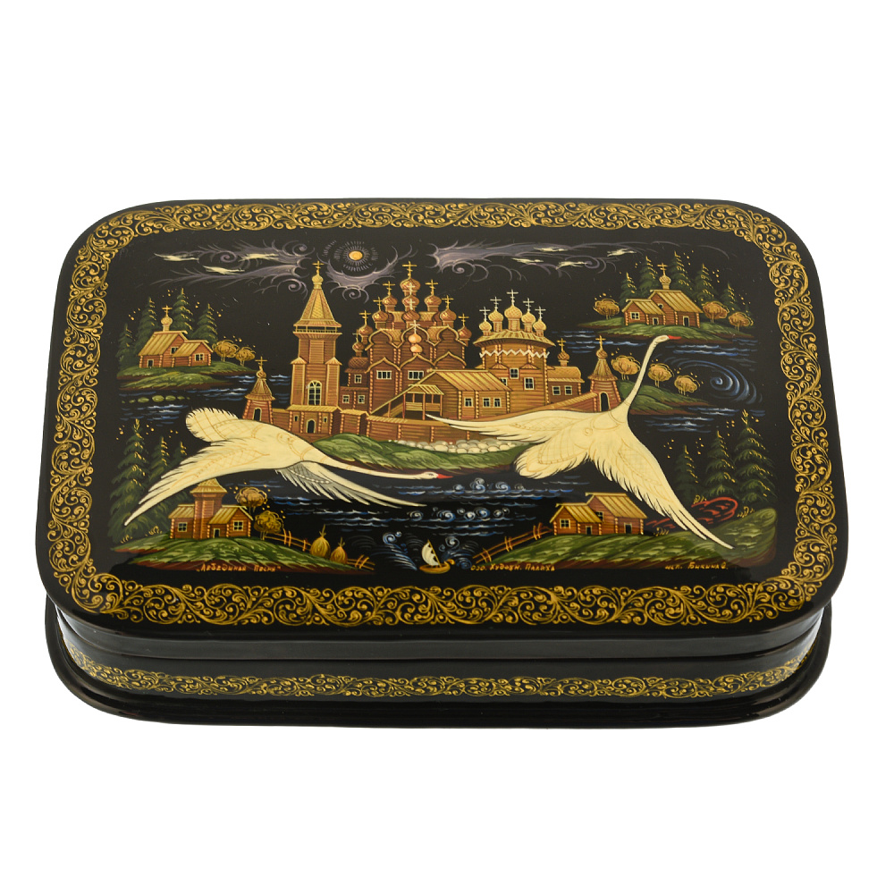 Шкатулка с художественной росписью «Лебединая песня» - интернет магазин Русь Велика я фото 2