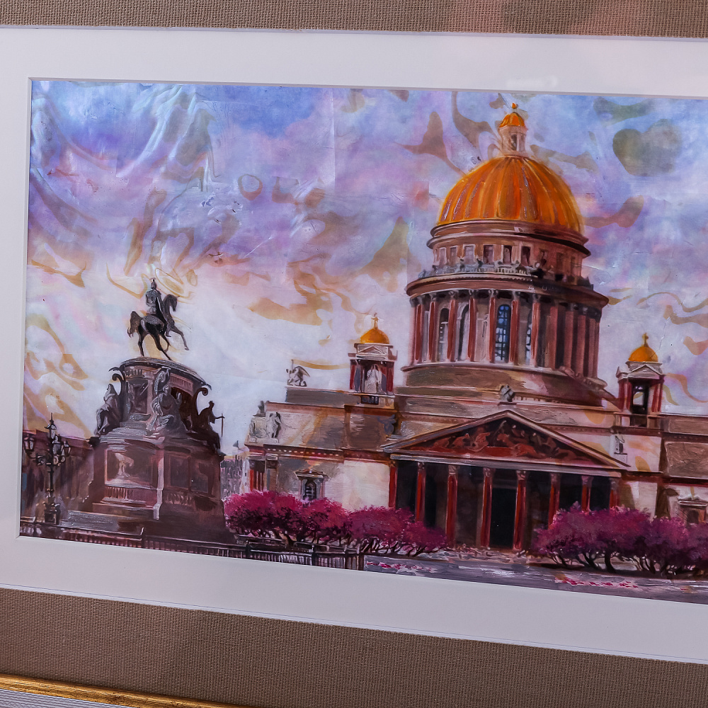 Картина на перламутре «Санкт-Петербург. Исаакиевский собор» 42х32 см - интернет магазин Русь Велика я фото 2