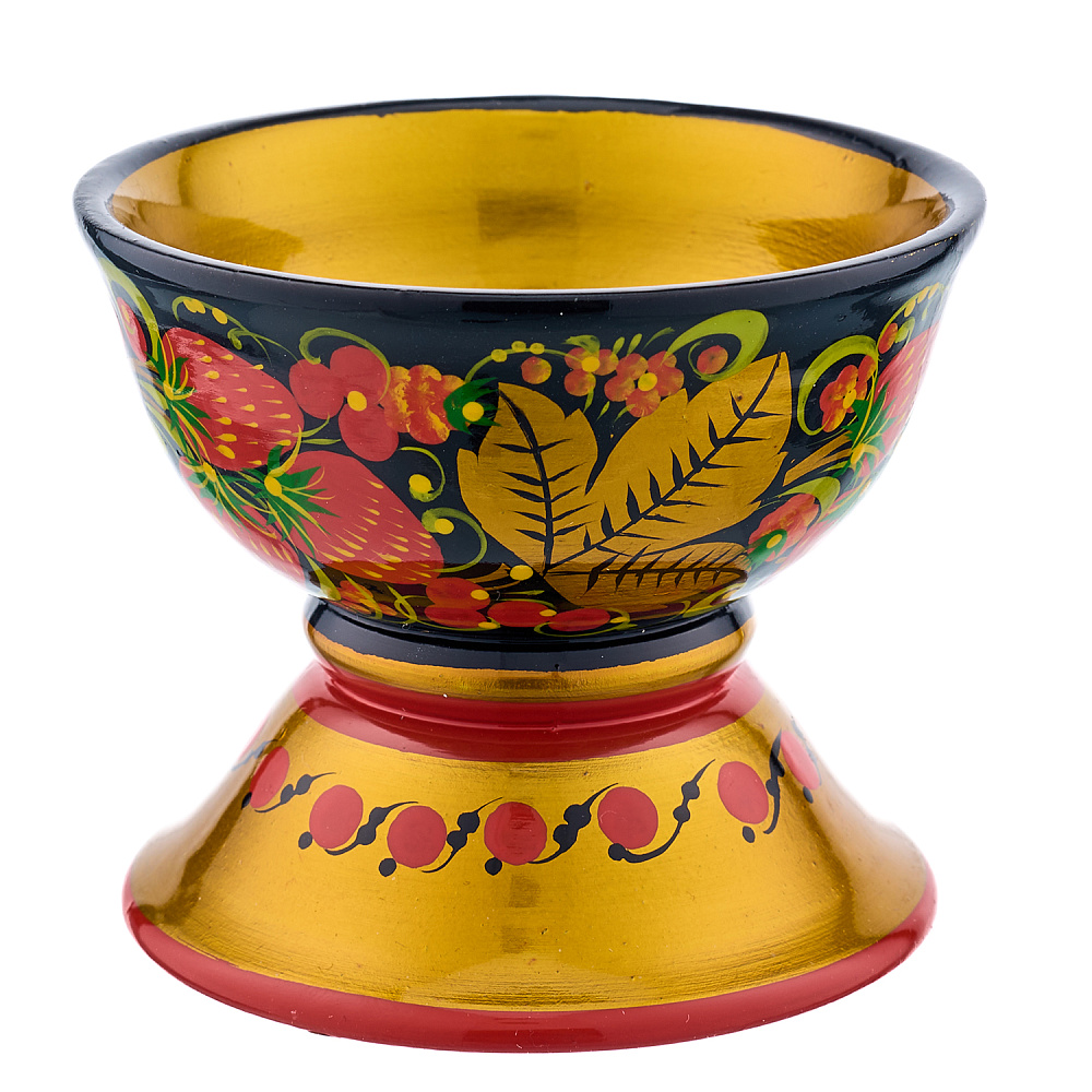 Набор деревянной посуды для икры с росписью. Хохлома - интернет магазин Русь Велика я фото 2