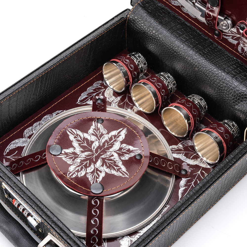 Набор для пикника на 4 персоны «Волк» с серебряным декором - интернет магазин Русь Велика я фото 2