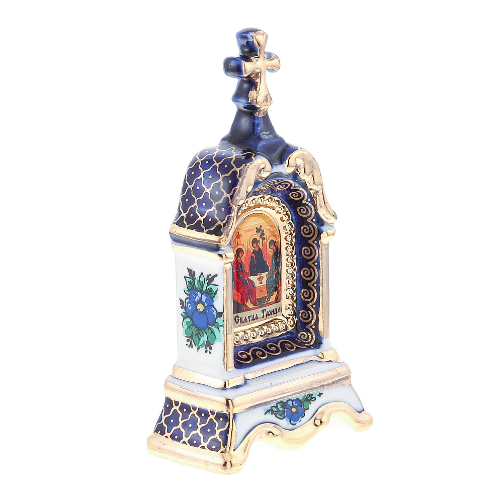 Киот настольный «Троица». Гжель 5х10 см - интернет магазин Русь Велика я фото 3