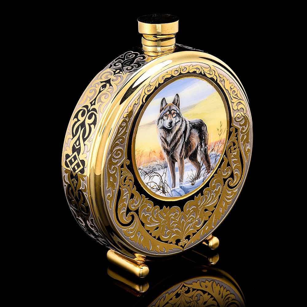 Питейный набор охотника «Волк». Златоуст - интернет магазин Русь Велика я фото 2