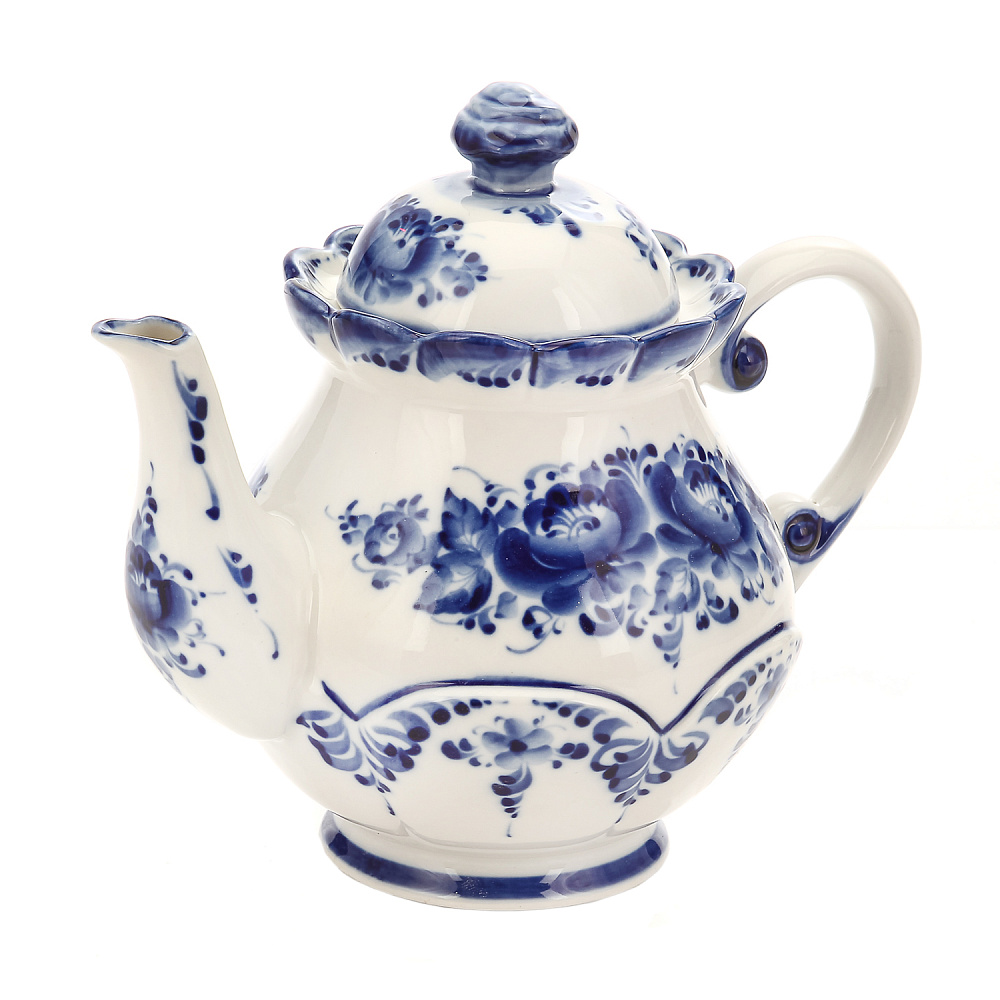 Чайный сервиз на 6 персон «Летняя фантазия». Гжель - интернет магазин Русь Велика я фото 2