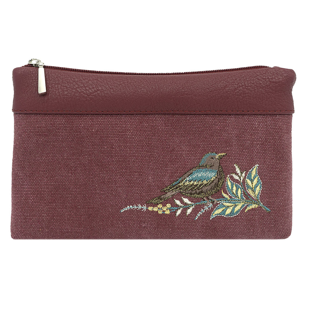 Косметичка «Летний сад». Бордовая с вышивкой - интернет магазин Русь Велика я фото 1