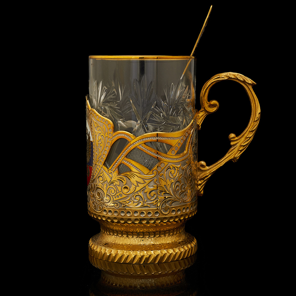 Чайный набор с френч-прессом «Герб РФ». Златоуст - интернет магазин Русь Велика я фото 4