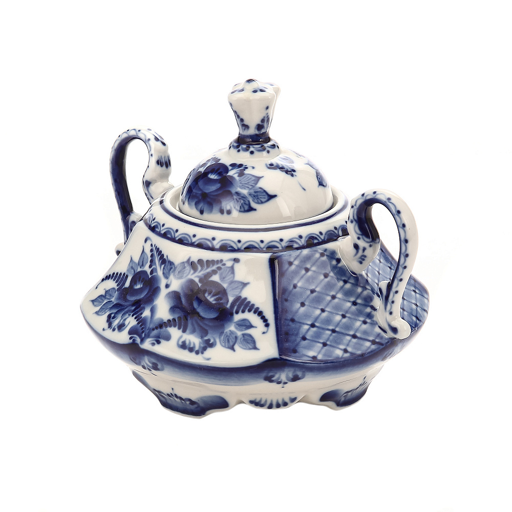 Чайный сервиз на 6 персон «Грань». Гжель - интернет магазин Русь Велика я фото 6