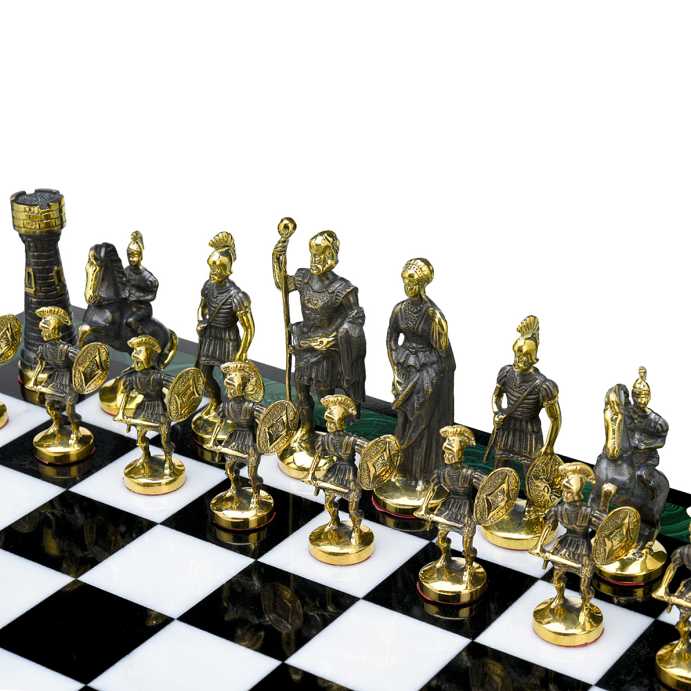 Шахматы из камня «Римские» 39х39 см - интернет магазин Русь Велика я фото 1