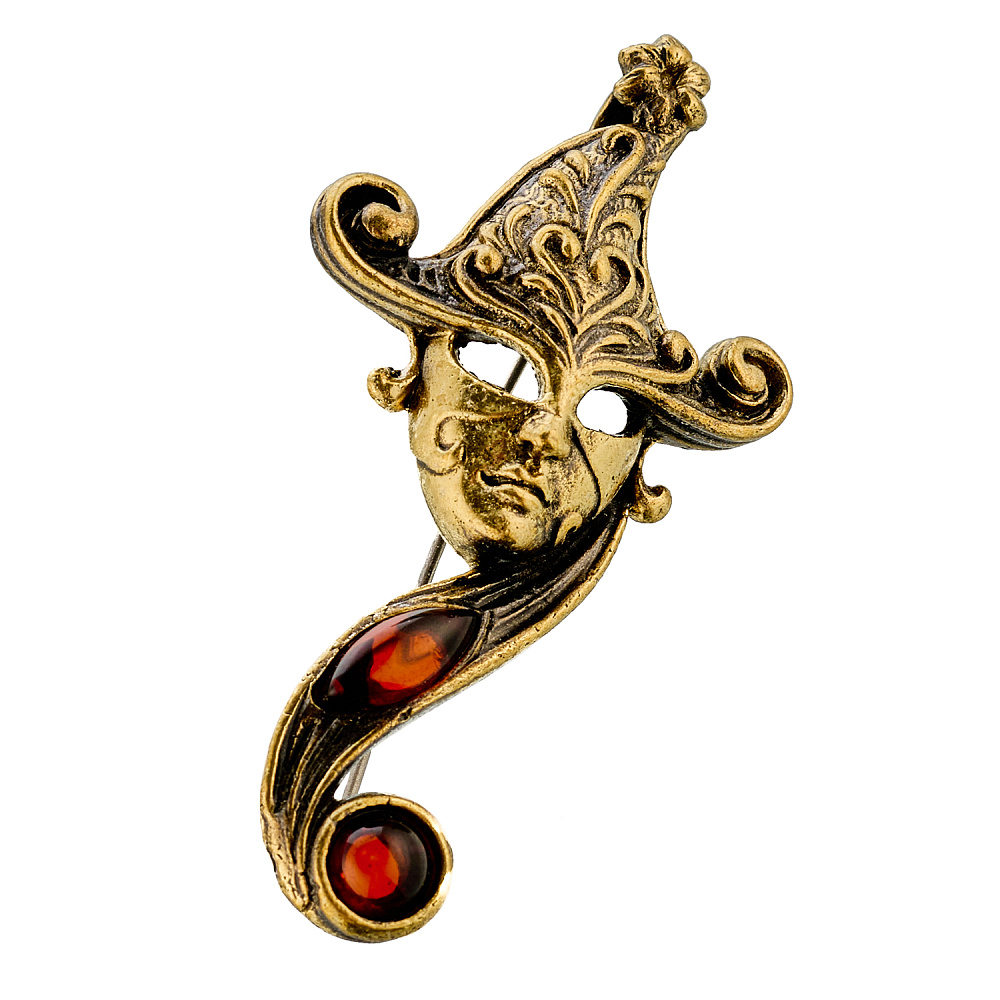 Брошь с янтарем «Колдунья» - интернет магазин Русь Велика я 