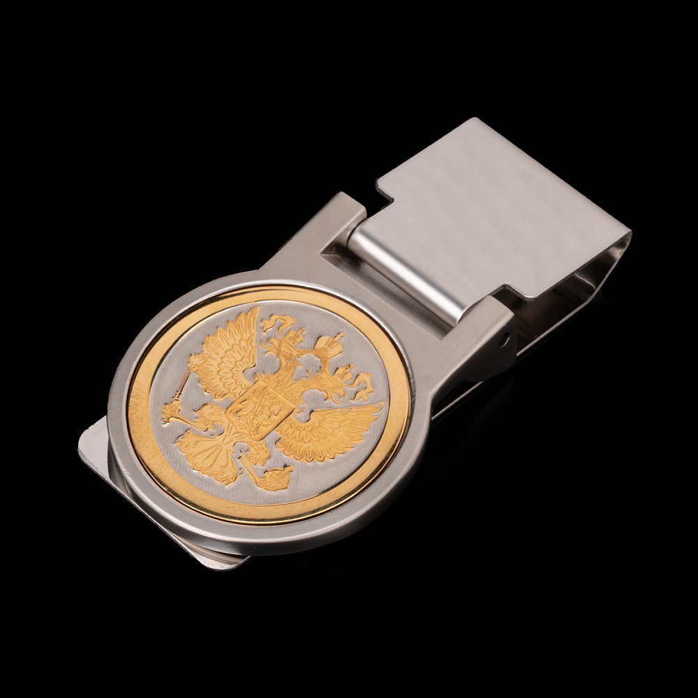 Зажим для денег «Герб РФ». Златоуст - интернет магазин Русь Велика я 
